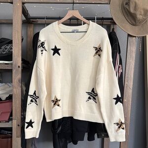 Animal print star sweater